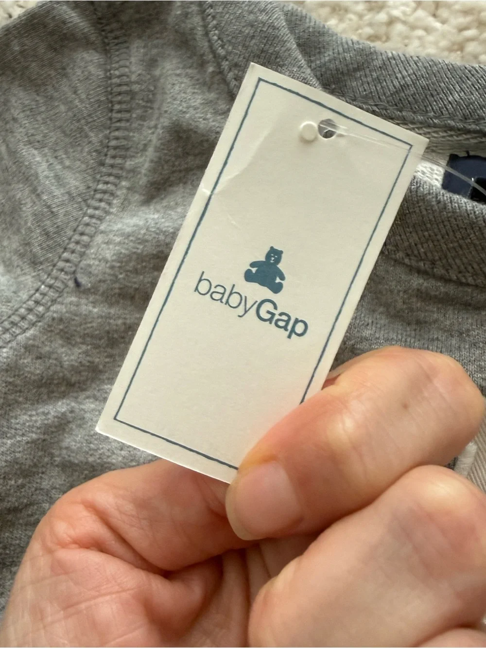 NWT Baby Gap Gray Logo Sweatshirt 12-18 Months Long Sleeve Pullover Cotton